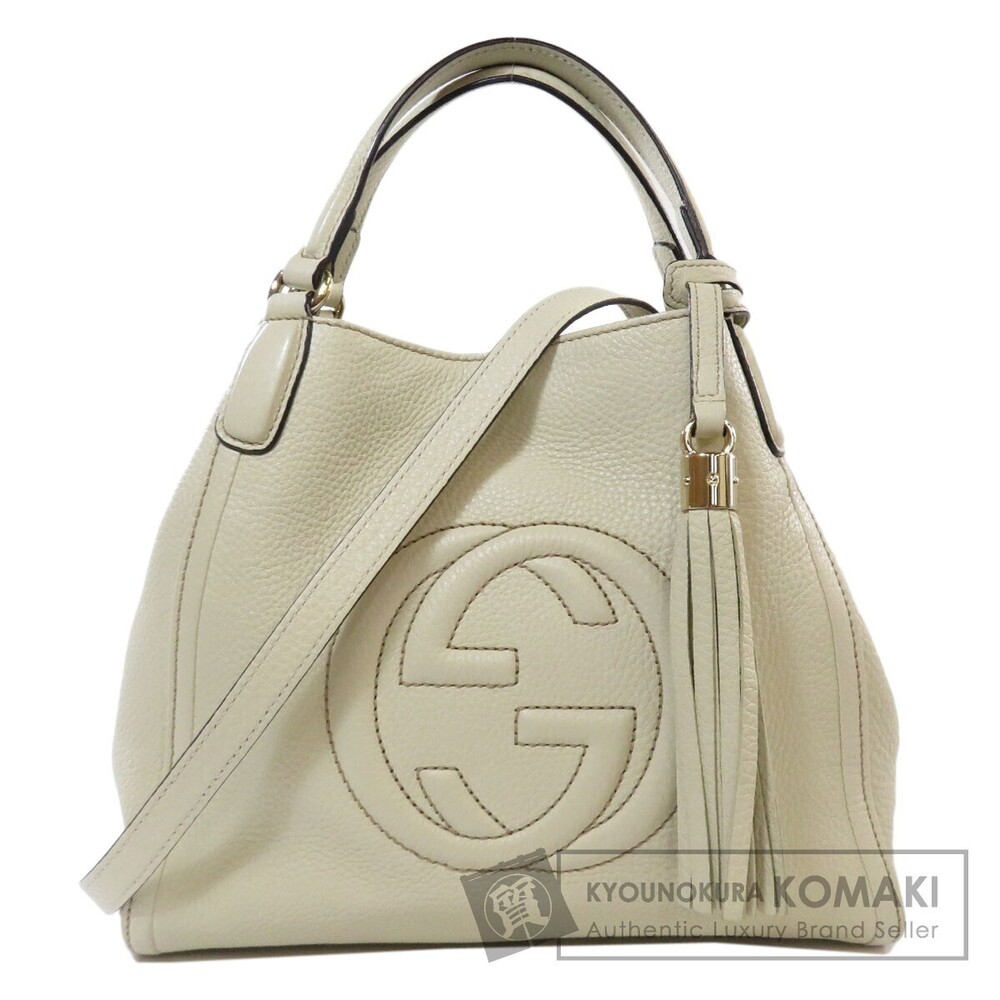 Gucci Soho Handbag Leather metallic silver
